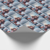 Irish Setter mit Winter Scarf und Hut Geschenkpapier (Ecke)