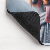 Irish Setter mit Winter Scarf und Hut Mousepad (Ecke)