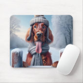 Irish Setter mit Winter Scarf und Hut Mousepad (Mit Mouse)
