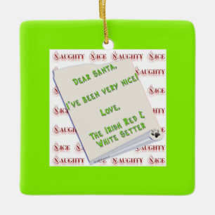 Irish Setter Naughty Nice Keramikornament