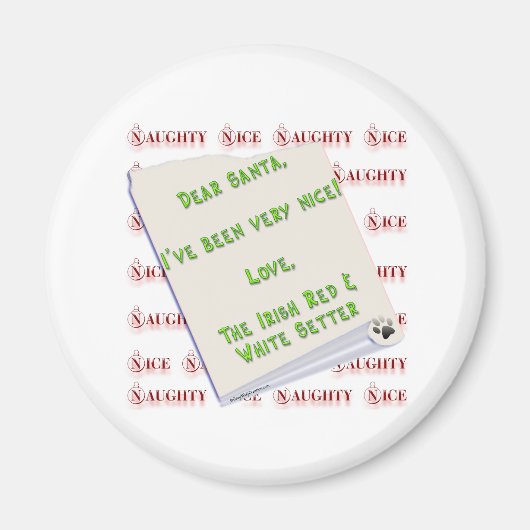 Irish Setter Naughty Nice Magnet (Vorne)