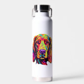 Irish Setter Neon Design Trinkflasche (Vorne)