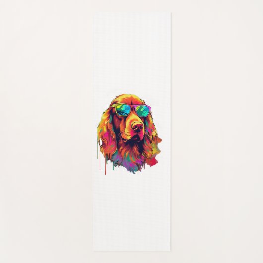 Irish Setter Neon Design Yogamatte (Vorderseite)