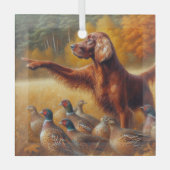 Irish Setter Ornament Aus Glas (Vorderseite)