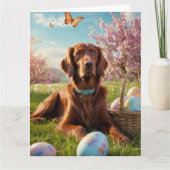 Irish Setter Ostereier Karte (Vorderseite)
