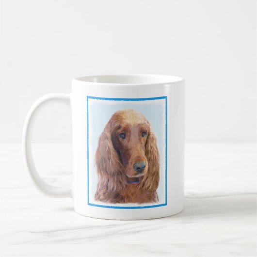 Irish Setter Painting - Cute Original Dog Art Kaffeetasse (Links)