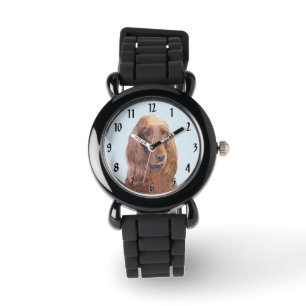 Irish Setter Painting - Niedliche Original Dog Art Armbanduhr