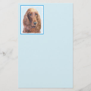 Irish Setter Painting - Niedliche Original Dog Art Briefpapier