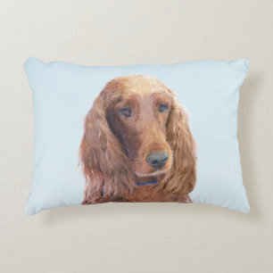 Irish Setter Painting - Niedliche Original Dog Art Dekokissen
