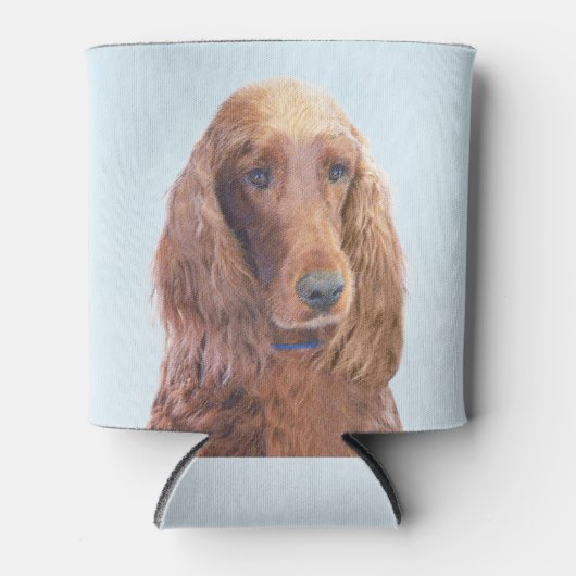 Irish Setter Painting - Niedliche Original Dog Art Dosenkühler (Vorderseite)