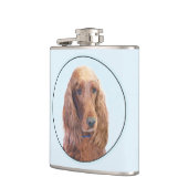 Irish Setter Painting - Niedliche Original Dog Art Flachmann (Links)