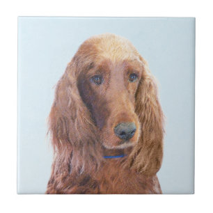Irish Setter Painting - Niedliche Original Dog Art Fliese