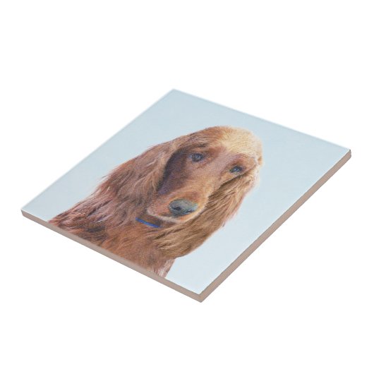 Irish Setter Painting - Niedliche Original Dog Art Fliese (Seite)