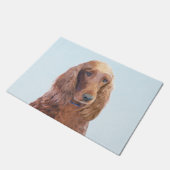 Irish Setter Painting - Niedliche Original Dog Art Fußmatte (Schrägansicht)
