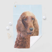 Irish Setter Painting - Niedliche Original Dog Art Golfhandtuch (Insitu)