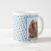Irish Setter Painting - Niedliche Original Dog Art Jumbo-Tasse (Vorderseite Rechts)