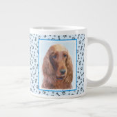 Irish Setter Painting - Niedliche Original Dog Art Jumbo-Tasse (Rechts)