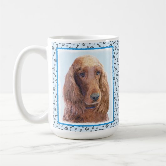 Irish Setter Painting - Niedliche Original Dog Art Kaffeetasse (Links)