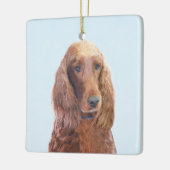 Irish Setter Painting - Niedliche Original Dog Art Keramikornament (Links)