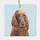 Irish Setter Painting - Niedliche Original Dog Art Keramikornament (Vorderseite)