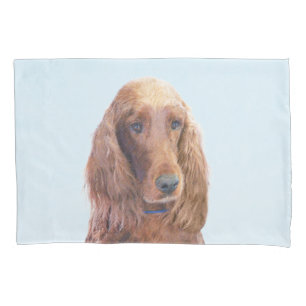 Irish Setter Painting - Niedliche Original Dog Art Kissenbezug