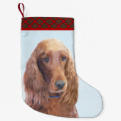 Irish Setter Painting - Niedliche Original Dog Art Kleiner Weihnachtsstrumpf (Vorderseite)