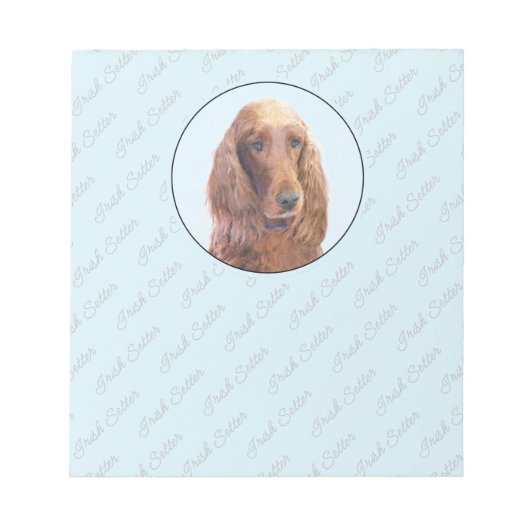 Irish Setter Painting - Niedliche Original Dog Art Notizblock (Vorderseite)