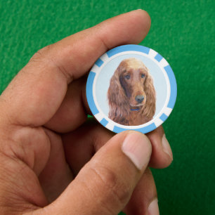 Irish Setter Painting - Niedliche Original Dog Art Pokerchips
