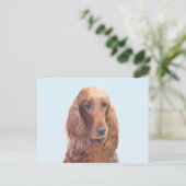 Irish Setter Painting - Niedliche Original Dog Art Postkarte (Stehend Vorderseite)