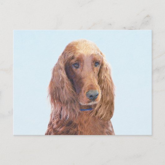 Irish Setter Painting - Niedliche Original Dog Art Postkarte (Vorderseite)