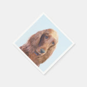Irish Setter Painting - Niedliche Original Dog Art Serviette (Ecke)