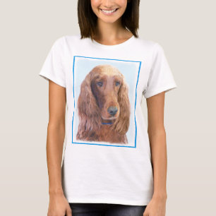 Irish Setter Painting - Niedliche Original Dog Art T-Shirt