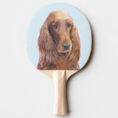 Irish Setter Painting - Niedliche Original Dog Art Tischtennis Schläger (Rückseite)