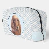 Irish Setter Painting Red Niedlich Original Dog Ar Waschbeutel (Rechte Ecke)