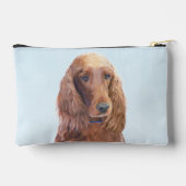 Irish Setter Painting Red Niedlich Original Dog Ar Zubehörtasche (Rückseite)