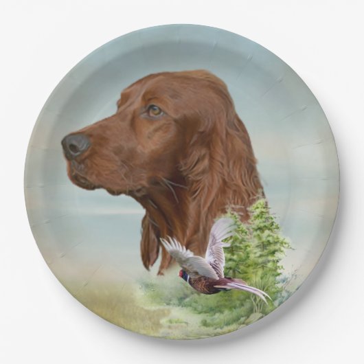 Irish Setter Pappteller (Vorderseite)