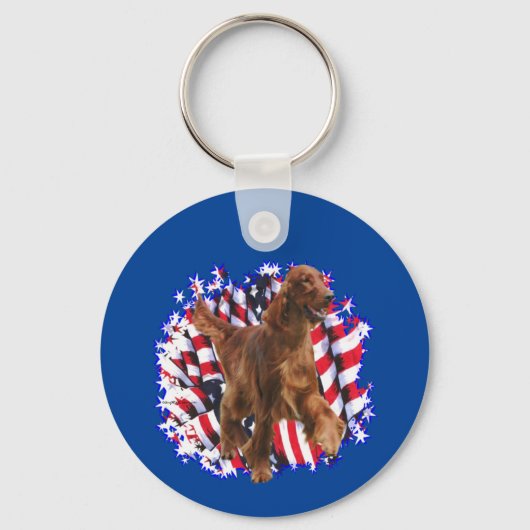 Irish Setter Patriot Schlüsselanhänger (Vorderseite)