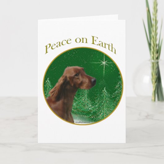 Irish Setter Peace Feiertagskarte (Vorderseite)