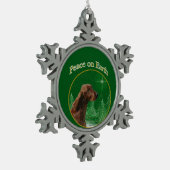 Irish Setter Peace Schneeflocken Zinn-Ornament (Links)