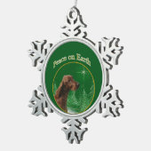 Irish Setter Peace Schneeflocken Zinn-Ornament (Rechts)