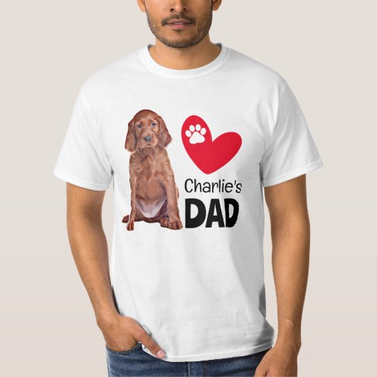 Irish Setter Personalisiert Vater T - Shirt (Vorderseite)