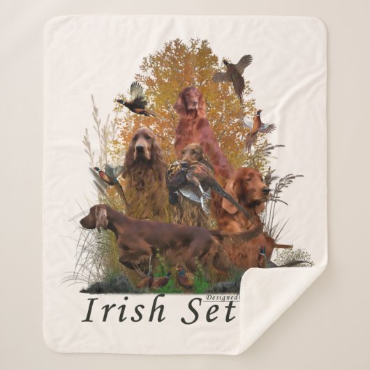 Irish Setter Poster Fleece Blanket Sherpadecke (Vorderseite)