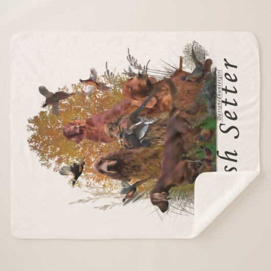 Irish Setter Poster Fleece Blanket Sherpadecke (Vorderseite (Horizontal))