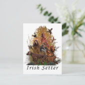 Irish Setter Postkarte (Stehend Vorderseite)