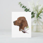 Irish Setter Postkarte (Stehend Vorderseite)