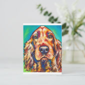 Irish Setter Postkarte (Stehend Vorderseite)