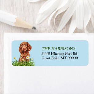 Irish Setter Puppy Daffodil Garden Rücksendeadress