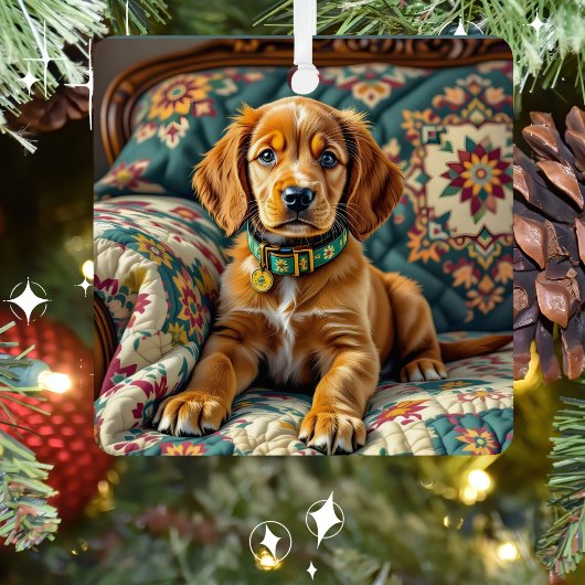 Irish Setter Puppy Dog Personalisiert Weihnachten Ornament Aus Metall