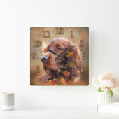 Irish Setter Quadratische Wanduhr (Zuhause)