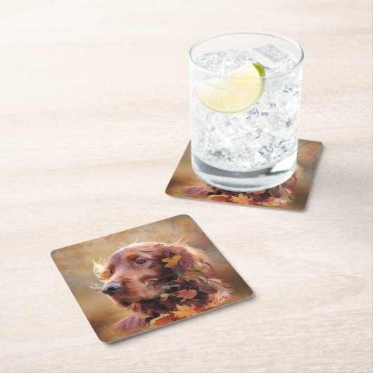 Irish Setter Rechteckiger Pappuntersetzer (Vor Ort)